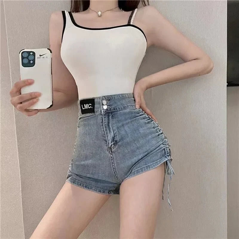 Sexy Womens Denim Shorts Tight High Waist Skinny Short Pants for Women To Wear Jeans Booty Korean Style Low Price Elasticty Hot