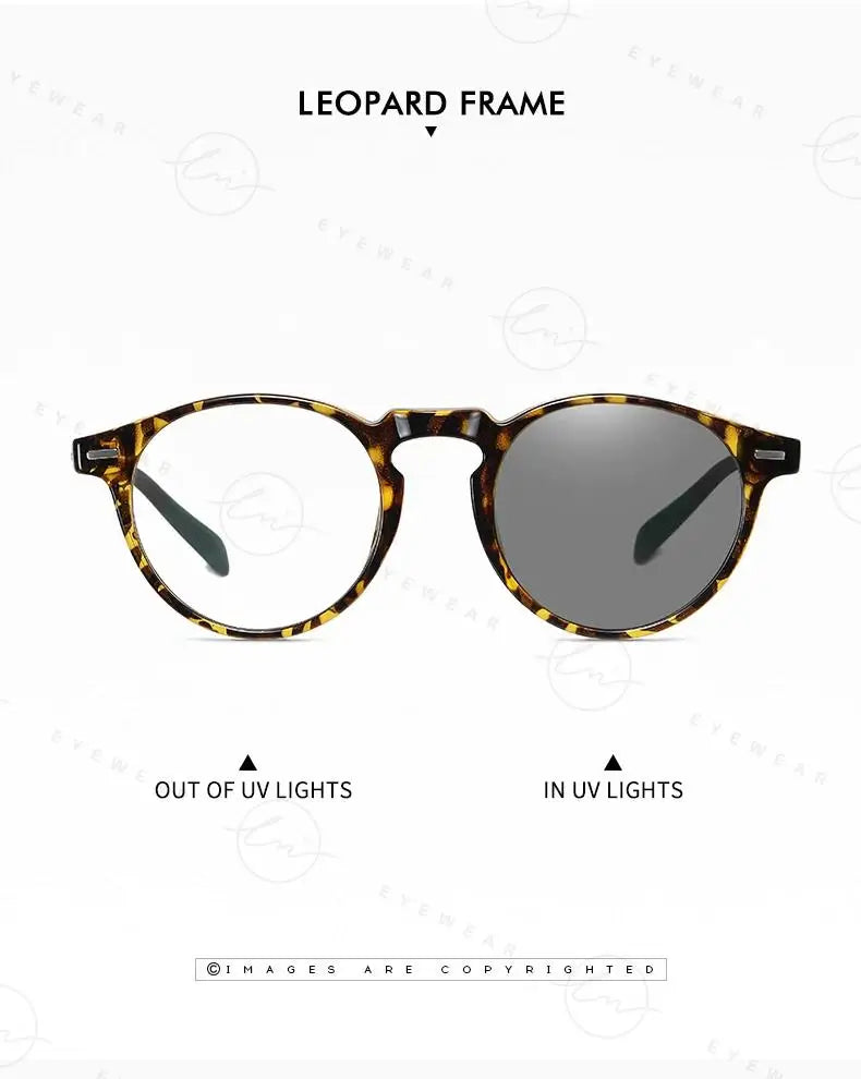 Anti Blue Light Glasses Photochromic Men Gaming Round Blocking Blue Ray Classic TR90 Women Protection Eyeglasses Computer