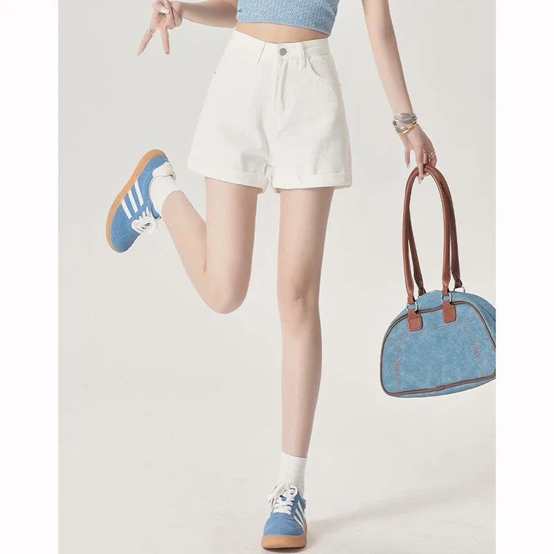 Summer Female Classic Korean Thin Jeans Women Fashion High Waist Short Pants Hot Sale Girls Casual Denim Shorts