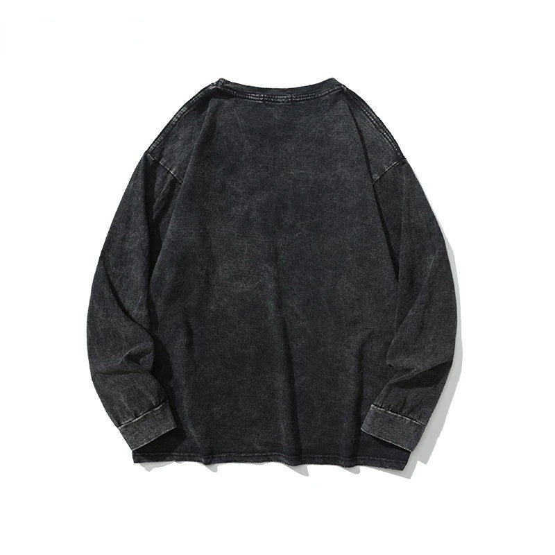 American Retro T Shirts Men Oversized T-shirt Women Loose Long Sleeve Shirt Vintage Hip Hop Y2K Style Men's Streetwear Plus Size