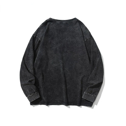 American Retro T Shirts Men Oversized T-shirt Women Loose Long Sleeve Shirt Vintage Hip Hop Y2K Style Men's Streetwear Plus Size