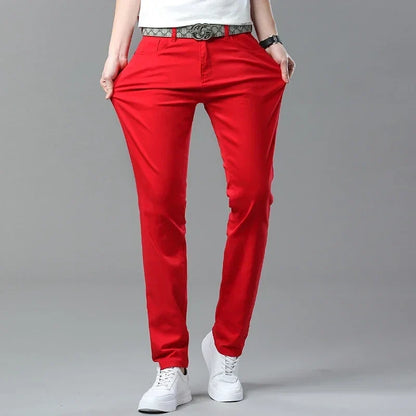 5 Colors 98% Cotton Stretchy Jeans Men's Mid-waist Straight Pencil Denim Trousers Brand Clothing Personality Fashion Male Pants
