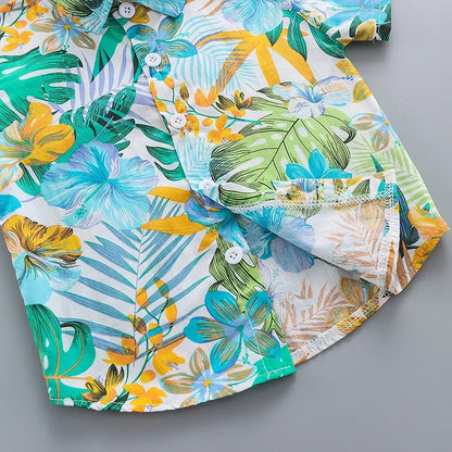 New Summer Baby Boys Clothes Suit Children Casual Printed Shirt Shorts 2Pcs/Sets Toddler Costume Infant Outfits Kids Tracksuits
