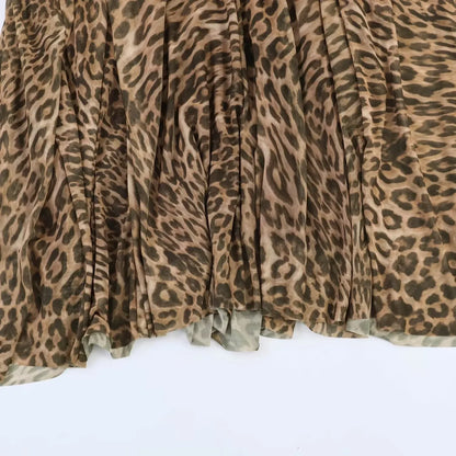Ladies Sexy Summer Dress Women Vintage Leopard Print Sling Dress Party Suspender Sleeveless Backless Slimming Maxi Dress Female