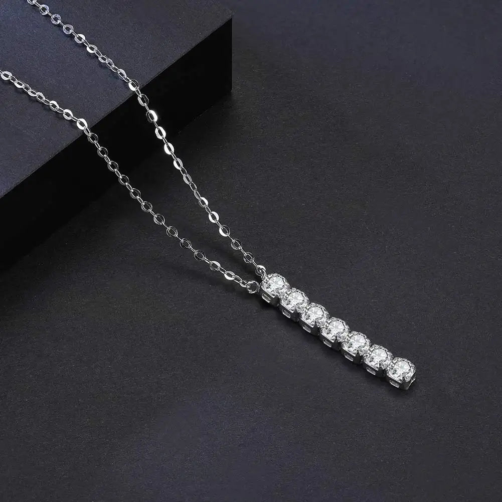 925 Sterling Silver Brilliant Cubic Zirconia Neck Chain 3*3mm Tassels Tennis Necklaces for Women Jewelry Gifts SN346