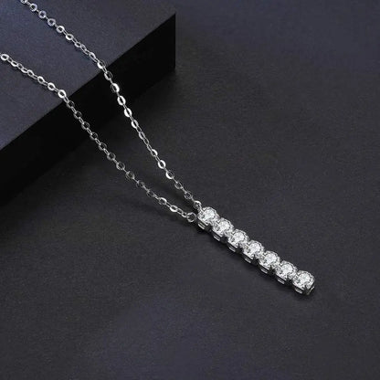 925 Sterling Silver Brilliant Cubic Zirconia Neck Chain 3*3mm Tassels Tennis Necklaces for Women Jewelry Gifts SN346
