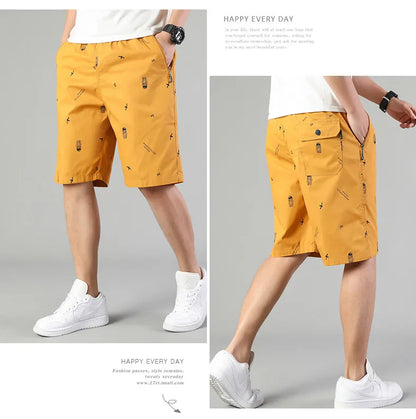 Men Light Weight Beach Shorts Summer Casual Sweat Shorts Baggy Sports Wide Leg Print Gym Running Shorts