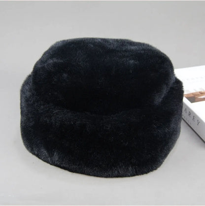 New Winter Outdoor Women Fake Real Rabbit Fur Hat Natural Warm Rabbit Fur Bomber Hats Male Quality Fake Rabbit Fur Caps