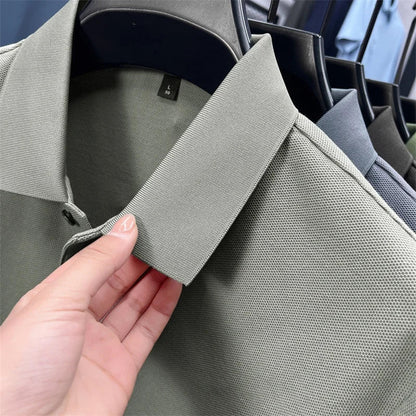 100Cotton High Quality Men's Polo Shirt Breathe Solid Color Soft Dog Print Short Sleeve Summer Lapel T-Shirt Business Menswear