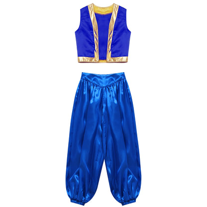 Girls Boys Fancy Dress-up Costume Arabian Costume Prince Role Playing Outfits Carnival Rave Party Suit Halloween Cosplay Costume