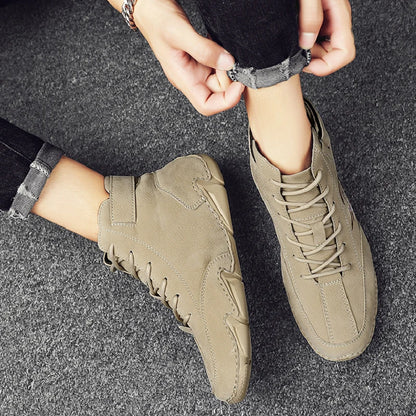 Winter Men Boots Suede Leather With Fur Ankle Boots Men Leisure Boots Keep Warm Western Boots Men Casual Sneakers Bota Masculina