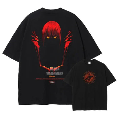Anime C-Chainsaw M-Man T Shirts Oversized Vintage Washed Denji T-shirt Manga Power T Shirt Pochita Makima Reze Tops Tees man