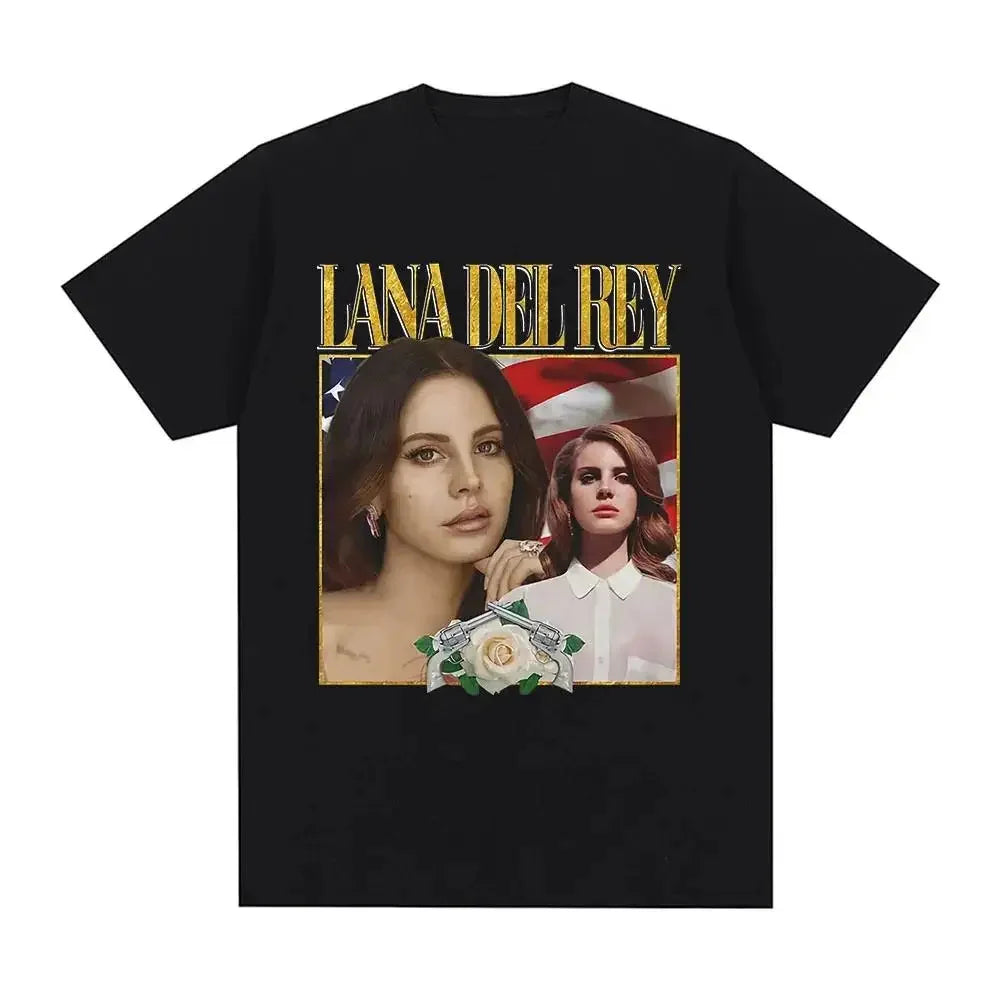 Singer Lana Del Rey Print T Shirt Women Fashion Hip Hop men's tshirts Streetwear Harajuku Short Sleeve T-Shirt Unisex summer tee