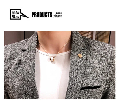 New Boutique Men's Solid Color British Style Fashion Casual Business Job Interview Gentleman Party Best Man Dress Suit
