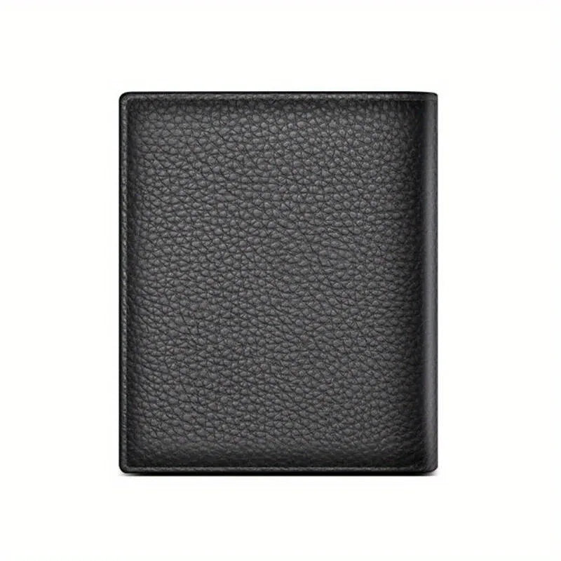 Portefeuilles courts verticaux pour hommes en cuir véritable, portefeuille anti-RFID pour hommes, porte-monnaie, porte-cartes fin, petite bourse minimaliste