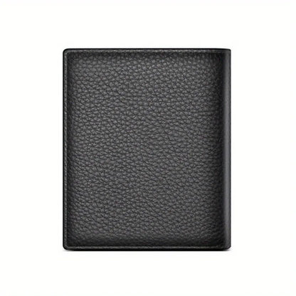 Portefeuilles courts verticaux pour hommes en cuir véritable, portefeuille anti-RFID pour hommes, porte-monnaie, porte-cartes fin, petite bourse minimaliste