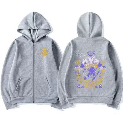 Anime Jojo Bizarre Adventure Zipper Hoodies Higashikata Josuke Manga Zip Up Sweatshirts Men Women Fashion Casual Pullovers Coats