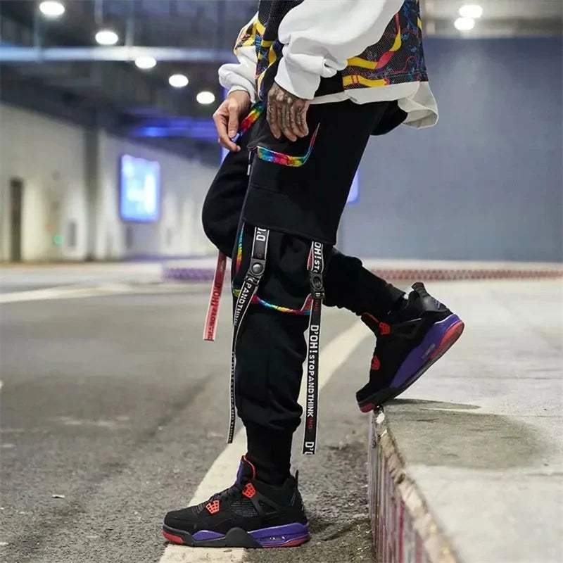 Mens Techwear Sweatpants Y2K Streetwear Jogging Pants Men Hip Hop Street Dance Casual Trousers Vintage Cargo Pant Pantalon Homme