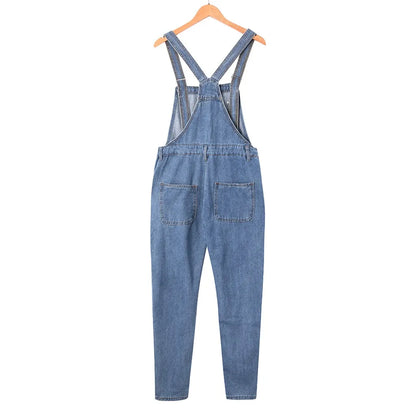 Men Pocket Jeans Overall Jumpsuit Streetwear Overall Suspender Pants Baggy Denim Harajuku Loose Pant Breathable Long Trousers