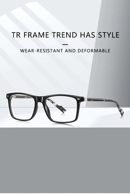 New Fashionable Geometric Square Frame Minimalist Design Men's Anti-Blue Light Glasses Customizable Prescription LS218