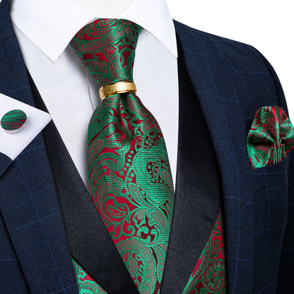 Men's Vest Blue Floral Suit Vest V Neck Tie Set For Wedding Party Brand Formal Dress Waistcoat Man Casual Sleeveless Jacket