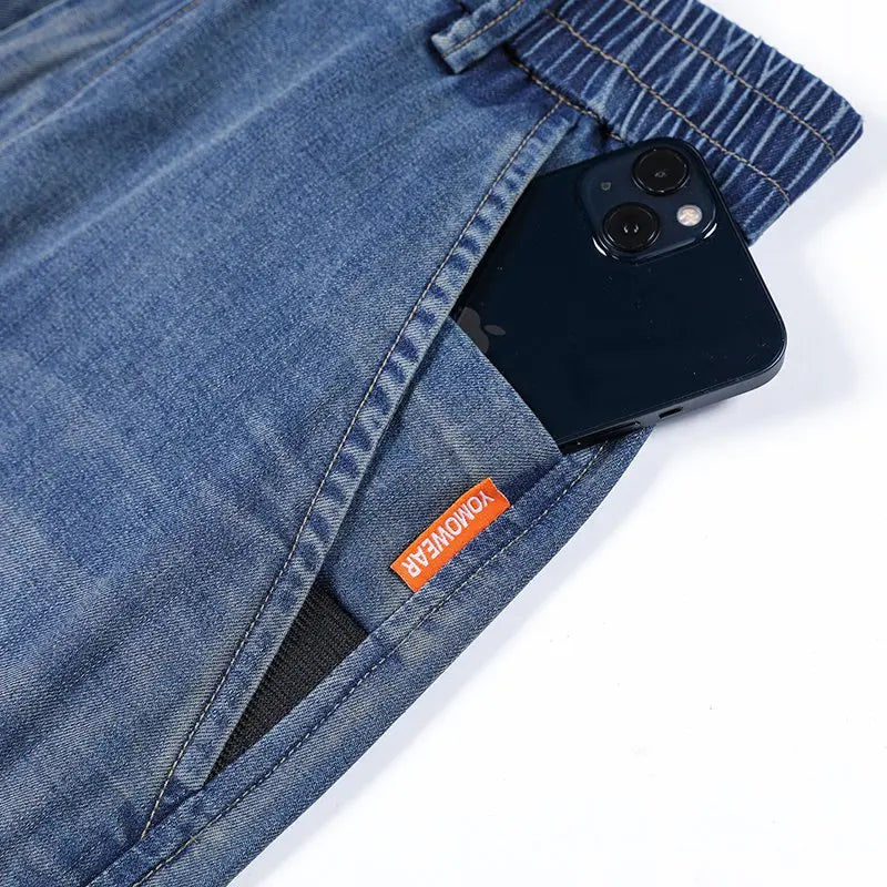 Thin Light Men's Summer Jeans Straight Fit Lyocell Denim Pants Male Elastic Elegant Casual New Style Stretch Relaxed Fit Telaxed