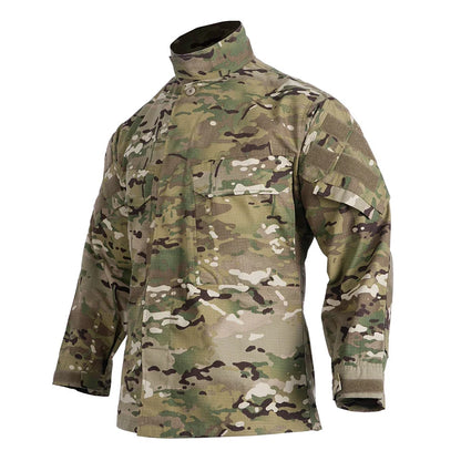 Men's Field Camouflage Clothing Tactical Combat Training Uniform Outdoor Hunting Camping Camo Long Sleeved Windbreaker Coat