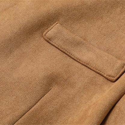 Autumn Winter Men'S Casual Blazer Jacket Stand Collar Long Sleeve Solid Color Single Breasted Button Fashion Jackets