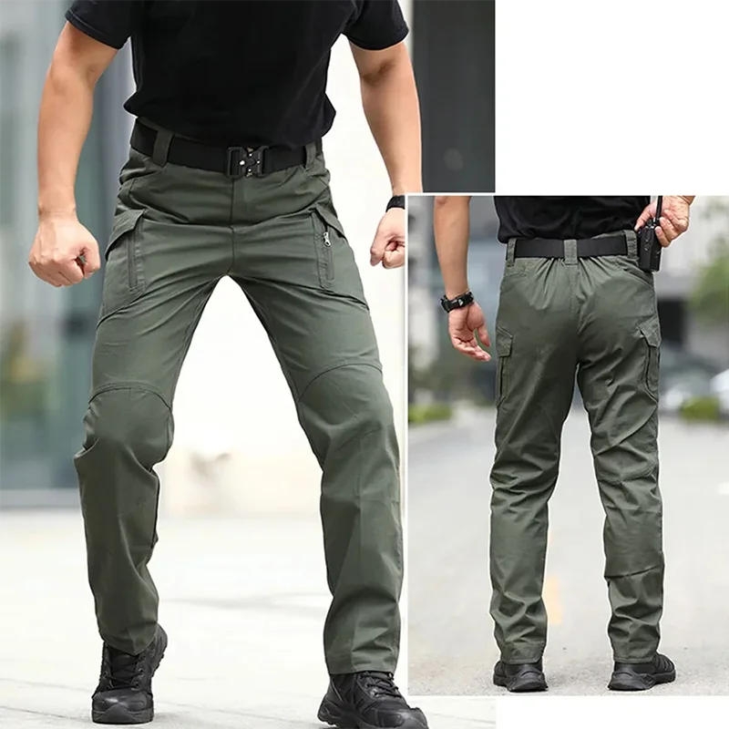 New Tactical 2-piece Set Pants Mens Outdoor Work Cargo Trousers Spring Summer Multi-pocket Waterproof Pant Training Hik Overalls