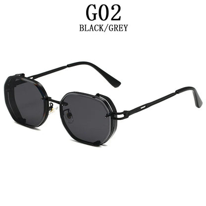 Square Punk Sunglasses For Men 2023 Luxury Steampunk Vintage Fashion Glasses Retro Shades Lunette De Soleil Homme Gafas De Sol