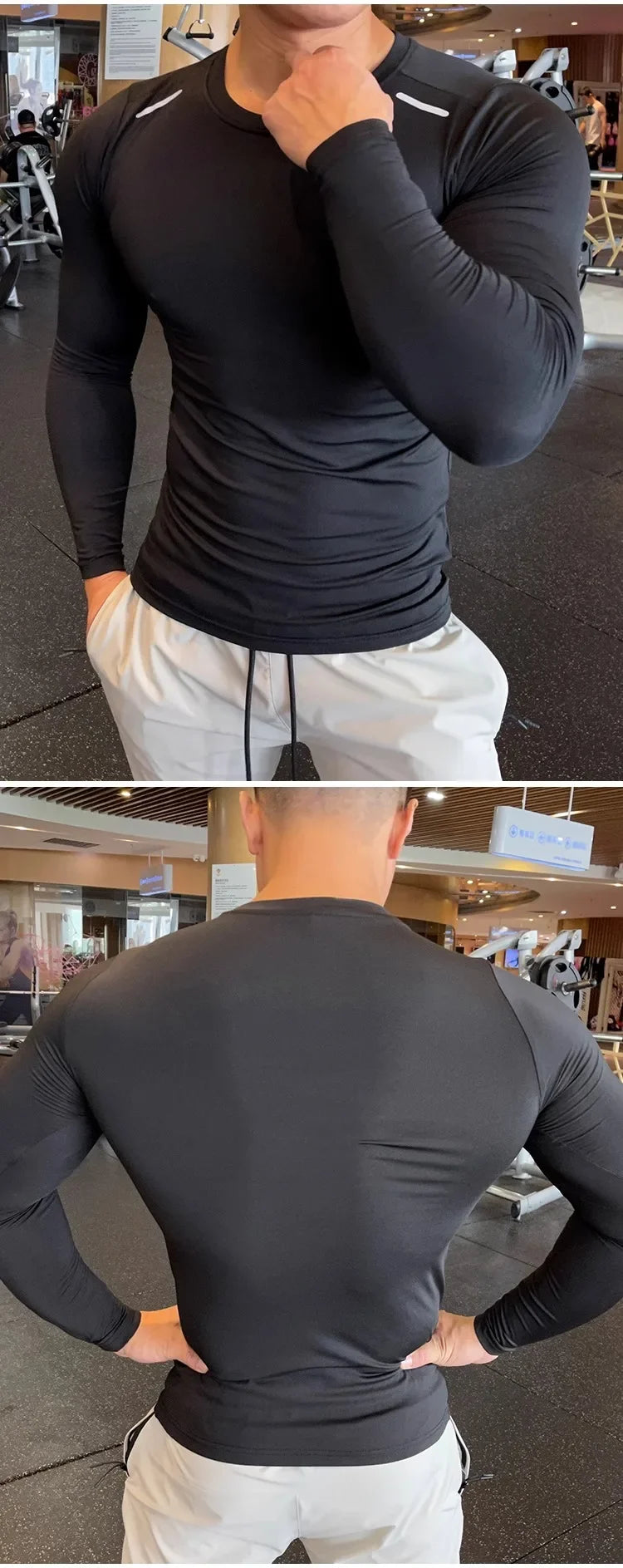 Long Sleeve T-shirt Fitness Basketball Running Tight Men Spandex Bodybuilding Sports Shirt Gym Training Compression Sport Top