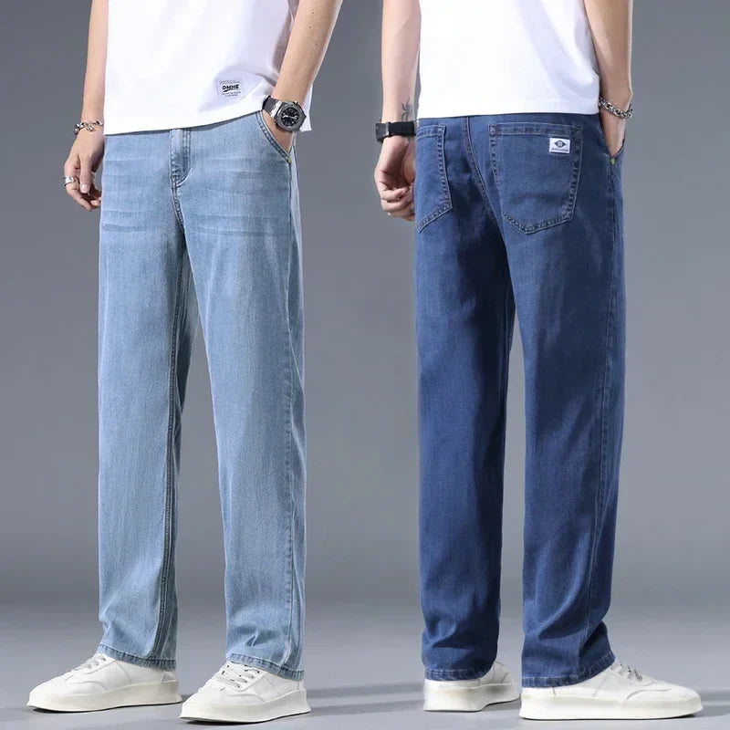 Business Jeans Men's Spring Thin Casual Straight Fashion Loose Brand Pants Comfortable Male Denim Trousers