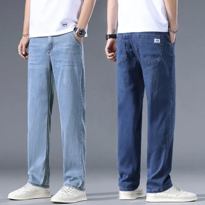 Business Jeans Men's Spring Thin Casual Straight Fashion Loose Brand Pants Comfortable Male Denim Trousers