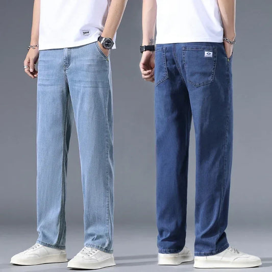 Business Jeans Men's Spring Thin Casual Straight Fashion Loose Brand Pants Comfortable Male Denim Trousers