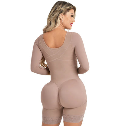 Fajas Colombianas Women Slimming Long Sleeves Compression Butt Lifter Body Shaper Waist Trainer Post Liposuction Shapewear