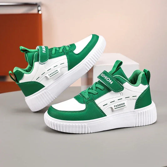 Green Skateboard Shoes Kids Trainers Fashion Lightweight Children's Sports Shoes Comfortable Non-slip Casual Sneakers For Boys