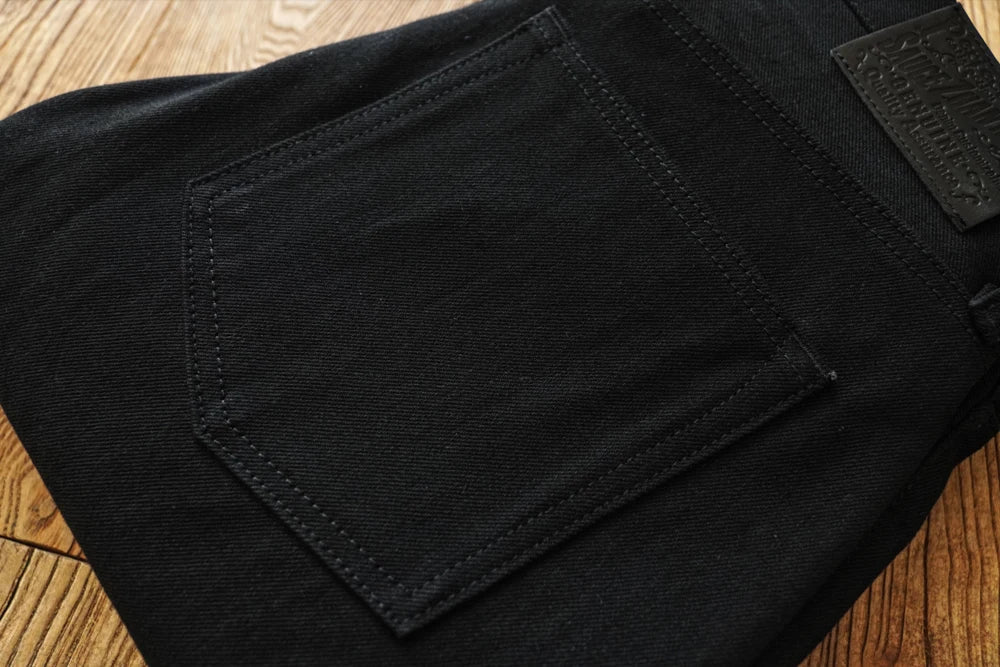 Mens Jeans Black Jeans Double-sided Dyeing Sanforized Selvedge Denim Jeans  16 Oz Regular Fit