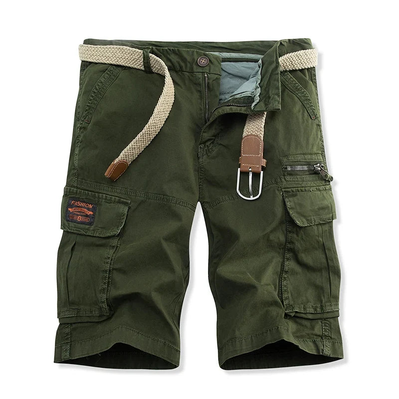 Summer Overalls Men Casual Shorts New Loose Sports Comfortable Knee Shorts Streetwear Breathable Safari Short Pants