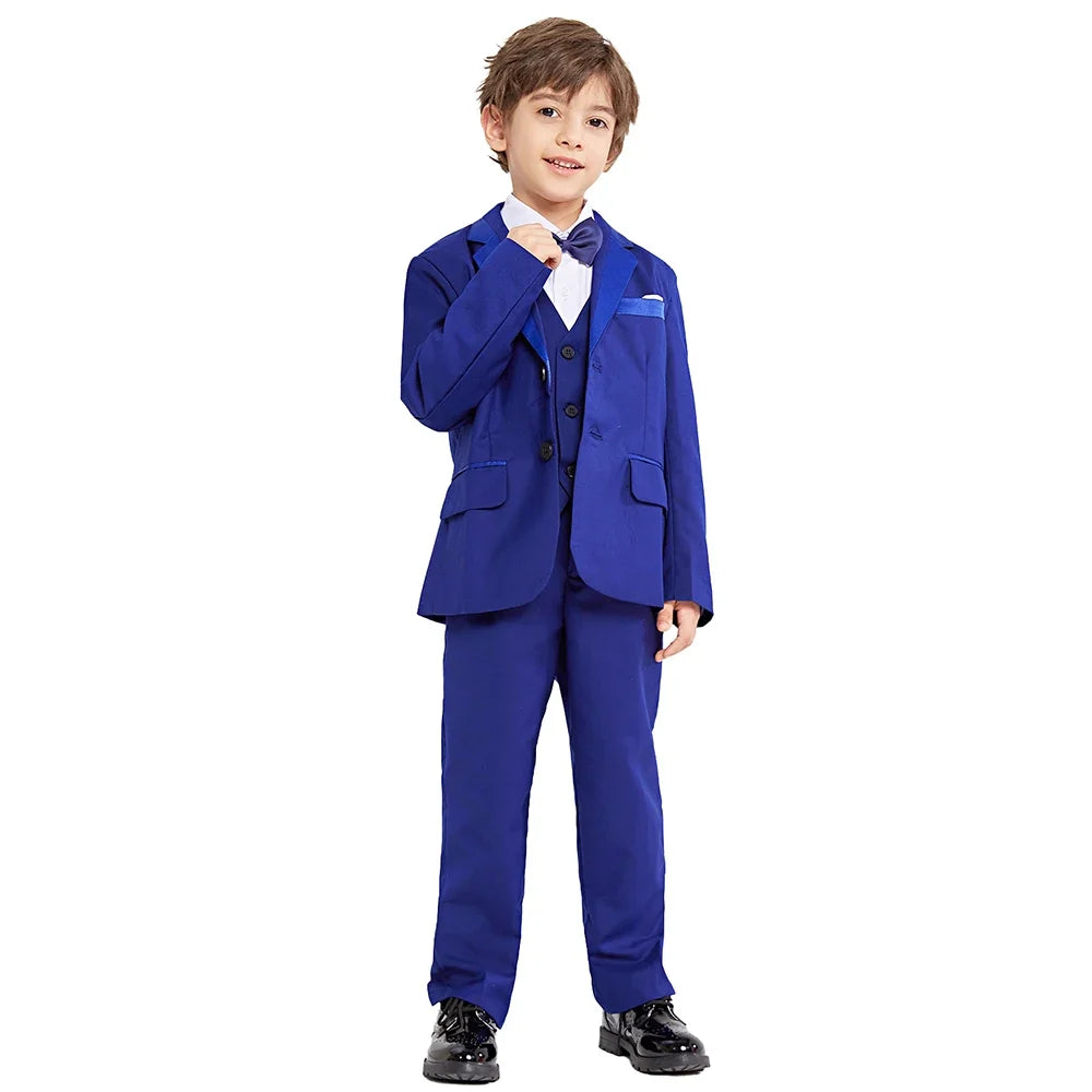 5Pcs/6Pcs Boys Suits Tuxedo Formal Blazer Page Boy Suit Slim fit for Wedding Party 2-14Years