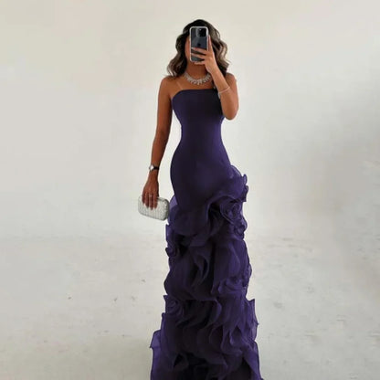 Asymmetrical Prom Gown Tiered Layers Party Dress for Women Mermaid Evening Dresses Formal Occasion Dresses Customized