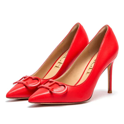 Woman shoes  High Heels New Pointed Metal Buckle Party Carnival Women's Shoes 9cm