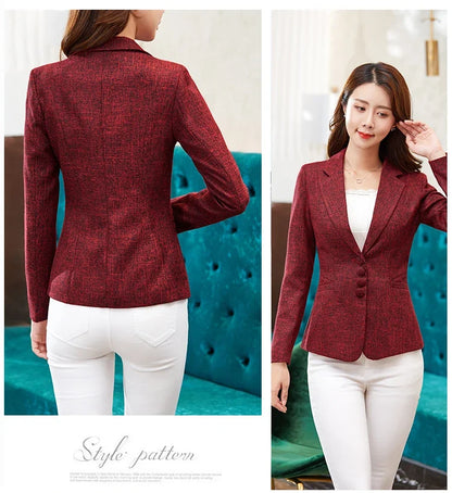 Fashion Women Blazers Jackets Work Office Lady Suit 2025 Slim Single Breasted Business Female Blazer Coats Formal Veste Femme