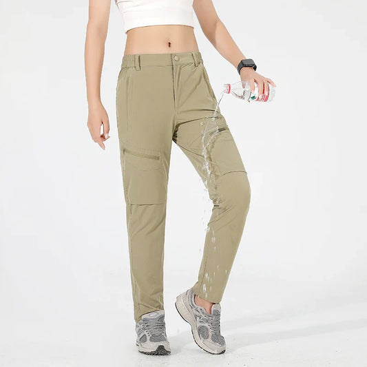 Hiking Pants Women 4-Way Stretch Waterproof Summer Cargo Pants Trekking Climbing Camping Outdoor Sports Mountain Trousers