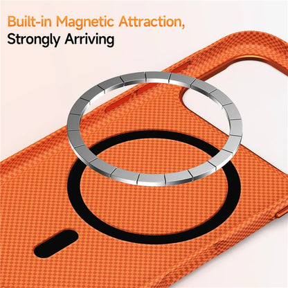 Luxury Plaid Texture Metal Lens For Magsafe Case For iPhone 17Pro 16Pro 17 17Pro Max Ultrathin Matte Shockproof Hard PC Cover