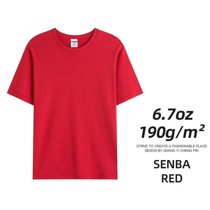 6.7oz 190grams Combed Cotton Tees Tshirts Mens Solid Tops Woman Male Custom Team Uniform Class Clothes Summer Customization