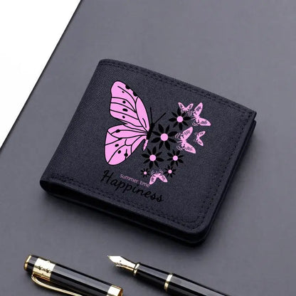 Horse Dragon Pattern Canvas Boy Girl Kids Wallet Black Card Holder Male Money Bag Bank Holder Short Purse Credit Card Case Bag
