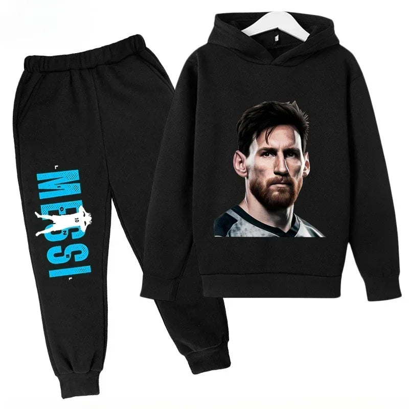 Messi Print Children's Set Sports Hoodie Pants Suit 2pcs Set Boys Girls Baby Kid Clothing Casual Fashion Autumn Winter sportsuit