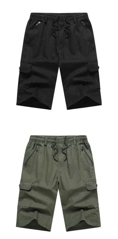 2026 New Men's Cotton Shorts Pants Male Summer Breathable Solid Color Cargo Shorts Fitness Streetwear