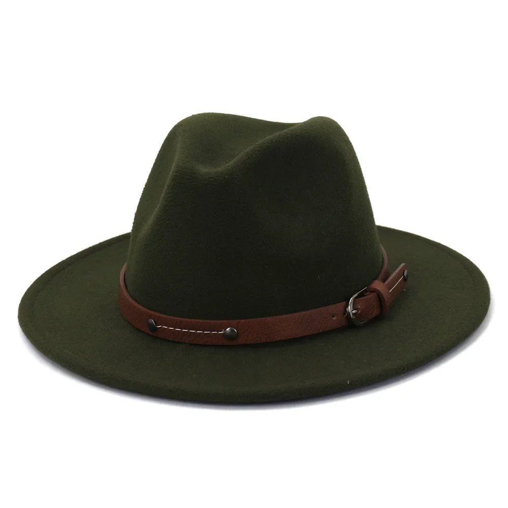 Fedoras Winter Hat For Women 59-61CM Men Panama Felted Jazz Hats New Trilby Church Cap sombreros de mujer