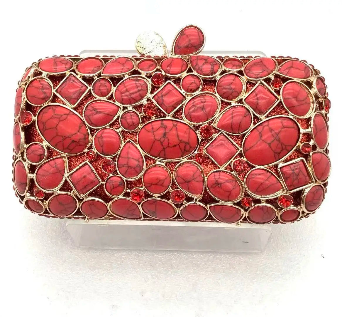 Natural Rhinestone Handmade Clutch Women Wedding Party Cocktail Evening Bag Colorful Diamond Handbag Fashion Yellow Purse